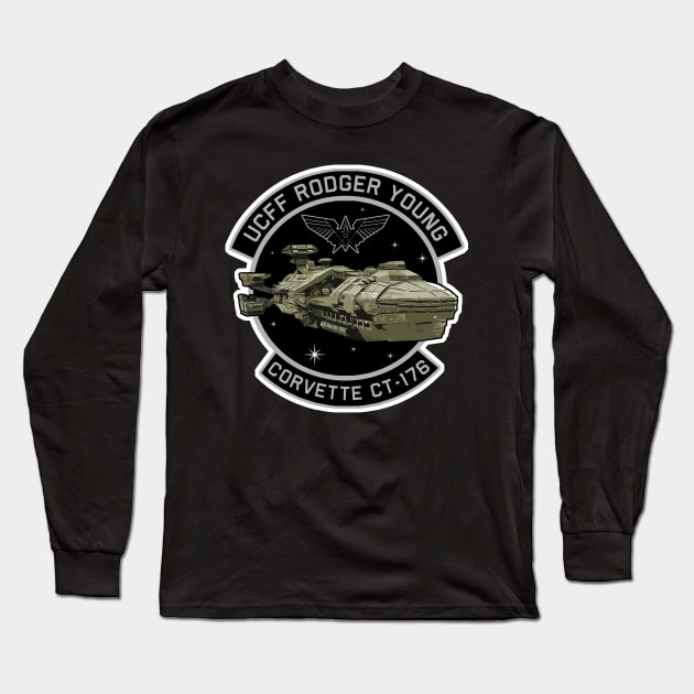 Starship Troopers Rodger Young Patch Long Sleeve T-Shirt by PopCultureShirts